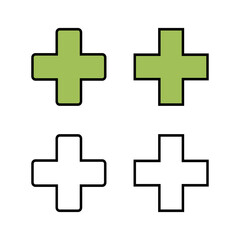 Fototapeta premium Set of Plus Icons. Add plus icon. Addition sign. Medical Plus icon