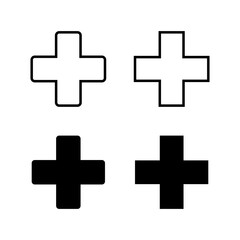 Fototapeta premium Set of Plus Icons. Add plus icon. Addition sign. Medical Plus icon