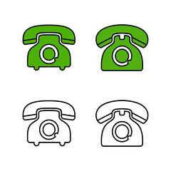 Set of Telephone icons. Phone icon vector. Call icon vector.