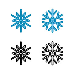 Set of Snowflake icons. snow icon vector. Symbol of winter, frozen