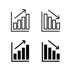 set of Growing graph Icons. Chart icon. Graph Icon vector