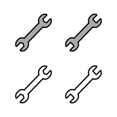 Set of wrench icons. Wrench vector icon. Spanner symbol