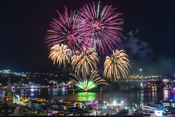 fireworks over the city