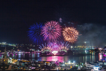 fireworks over the city