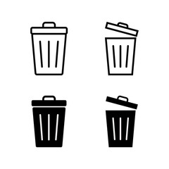 Set of Trash icons. trash can icon. Delete icon vector