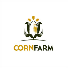corn logo sweet farm agriculture vector vegetable design element template