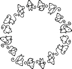 vector drawing mouse circle border frame background