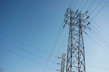 Fototapeta premium Power line on the outskirts of Los Angeles