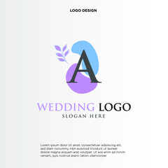 A Beauty vector initial logo, handwriting logo of initial signature, wedding, fashion, jewerly, boutique, floral and botanical with creative template for any company or business.