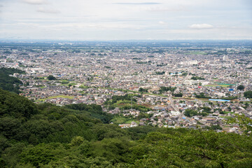 Fototapeta na wymiar 太平山から観る栃木県　栃木市　大平町　2020