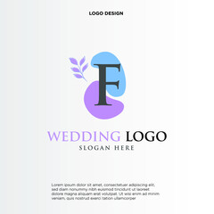 F Beauty vector initial logo, handwriting logo of initial signature, wedding, fashion, jewerly, boutique, floral and botanical with creative template for any company or business.