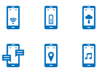 Phone icons on white background. Vector illustration.