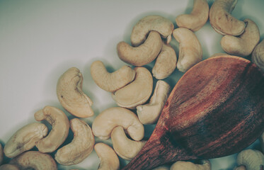 Close up Cashew nuts; Food Background
