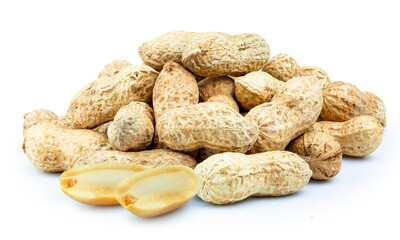 Peanuts isolated on white background