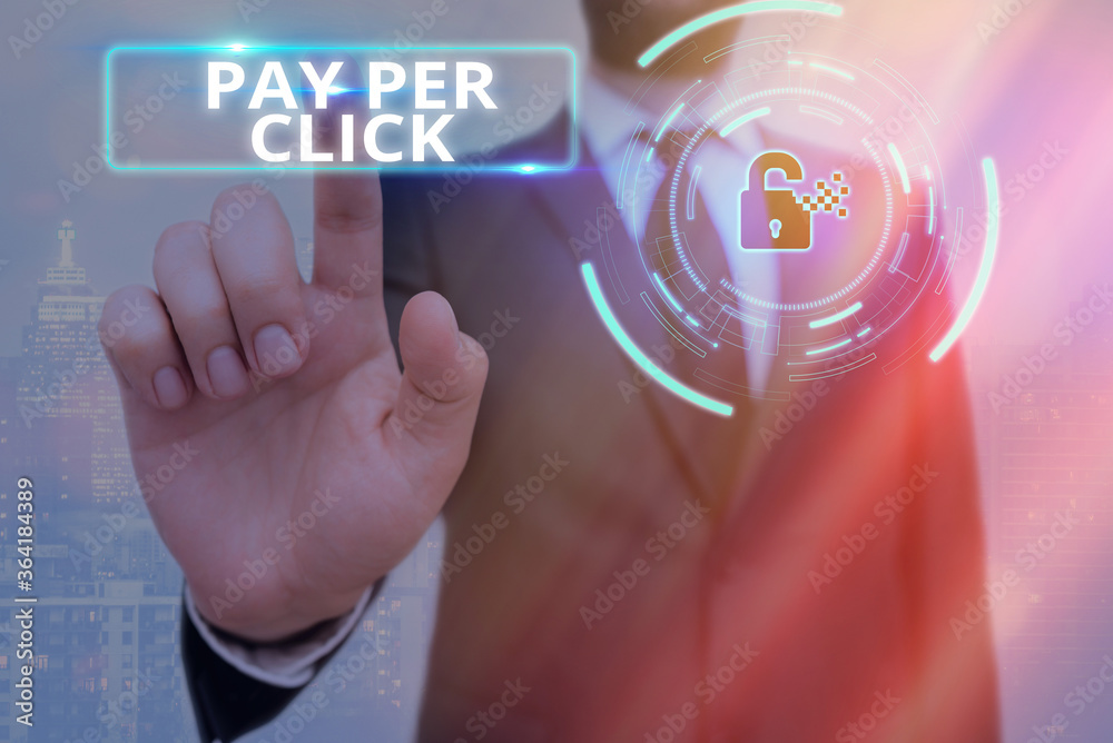 Poster conceptual hand writing showing pay per click. concept meaning internet marketing in which payment i