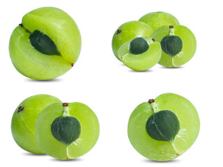 collection mix set emblica isolated on white background