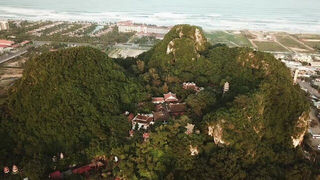 Aerial view of the Marble Mountains  Da Nang  Vietnam