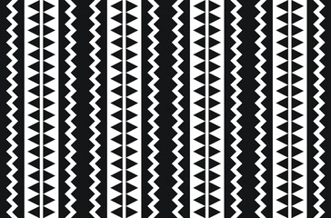 Simple black and white zigzag repeating pattern in vertical columns, geometric vector illustration