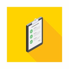 Checklist Isometric right view icon vector isometric. Flat style vector illustration.