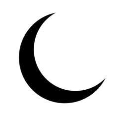 New Moon Solid Black Vector Design for Icon, Symbol, and Logo