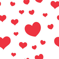 Seamless pattern of hearts. Universal print. Loopable love texture. Romantic background for designs.