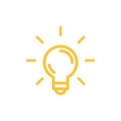 Light bulb shine icon. Idea lamp symbol.