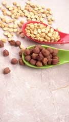 Black Chickpeas or Kala Chana with chana dal pulse isolated on wooden Background.
