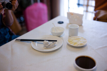 table setting in restaurant