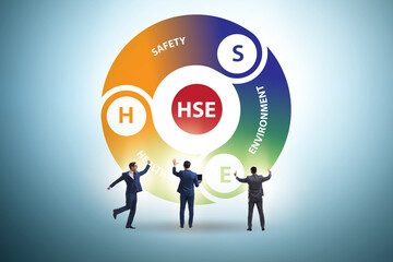 HSE concept for health safety environment with businessman