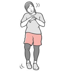 手首足首回し　若い女性