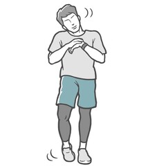 手首足首回し　若い男性