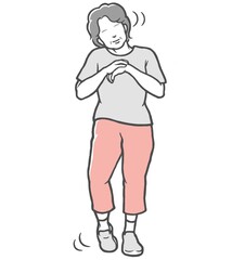 手首足首回し　中年女性