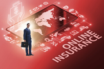 Concept of buying insurance online over internet