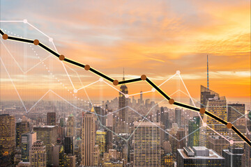 Recession and crisis concept with decline chart