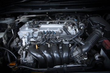 close up image of car engine