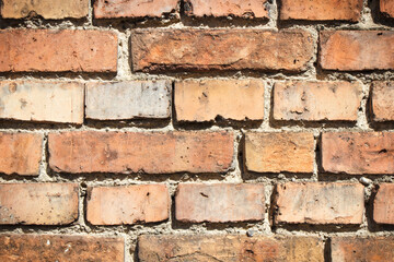 Closeup of brick wall as background texture