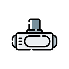 VR glasses icon in filled line style. vector illustration for graphic design, website, UI isolated on white background. EPS 10