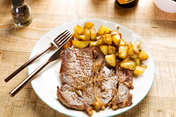 grilled steak with potatoes