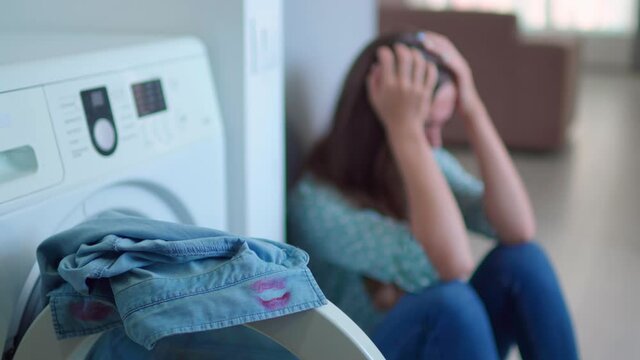 Upset disappointed unhappy alone woman suffers from cheating, infidelity and betrayal of her husband