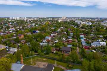 Obraz premium City of Ivanovo from a bird's flight on a summer day.