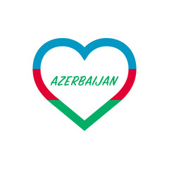 Azerbaijan flag in heart. I love my country. sign. Stock vector illustration isolated on white background.
