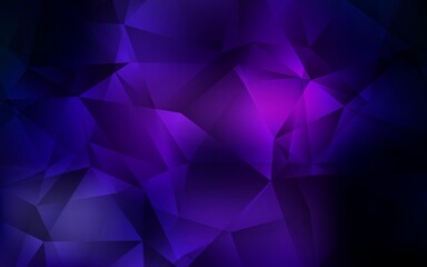 Dark Purple vector abstract mosaic background. Modern abstract illustration with triangles. Triangular pattern for your design.