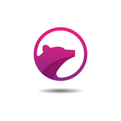 Obraz premium polar bear logo design circle teamplate