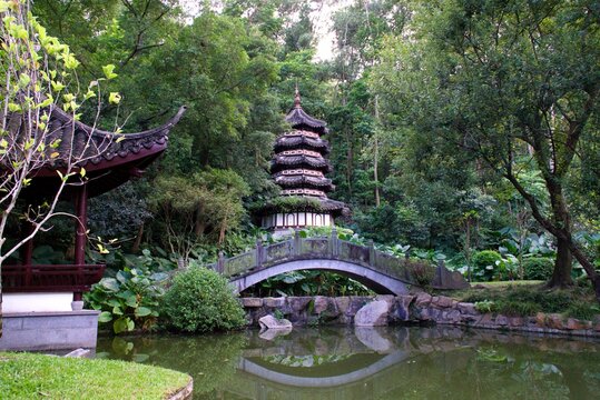 Typical Setting Of An Ancient Rich Chinese Family Garden