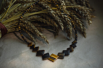 Handmade beads with natural stones