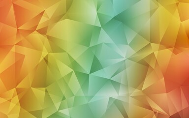 Light Green, Yellow vector abstract polygonal template. Creative illustration in halftone style with triangles. Best triangular design for your business.