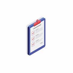 Checklist Isometric right view - Shadow icon vector isometric. Flat style vector illustration.