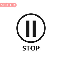 Pause icon in circle. Media player control button. eps 10