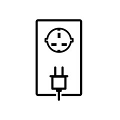 Plug and socket icon vector logo design template