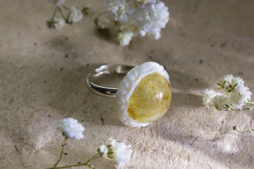 Handmade ring with natural stones